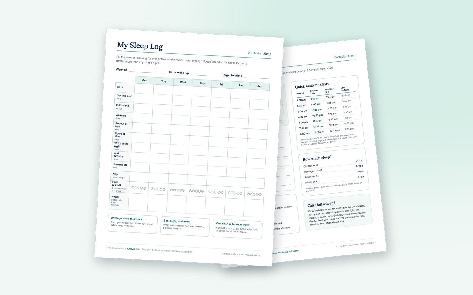 Sleep Chart Examples Free Printable Sleep Log and Bedtime Plan (PDF) - Nurtavia